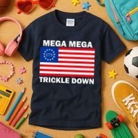Mega Mega Trickle Down USA 1776 Flag Patriot Kids T-Shirt thumb 3