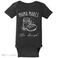 Mama Makes The Dough Funny Sourdough Baking Homestead Baby Bodysuit thumb 0