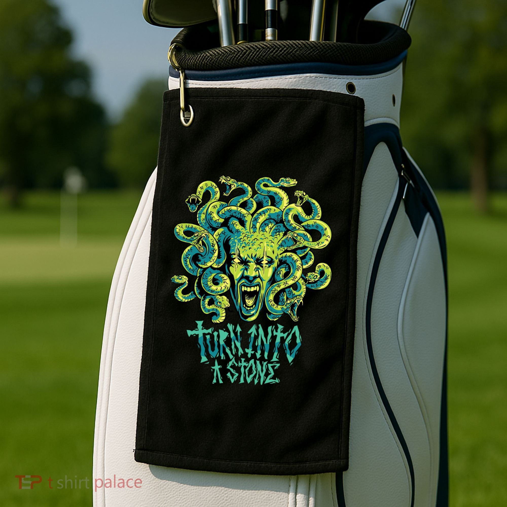 Medusa Monster Turn Into Stone Golf Towel