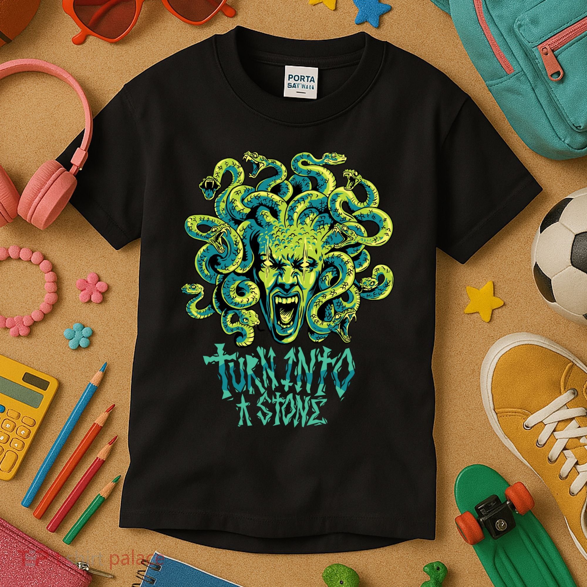 Medusa Monster Turn Into Stone Kids T-Shirt