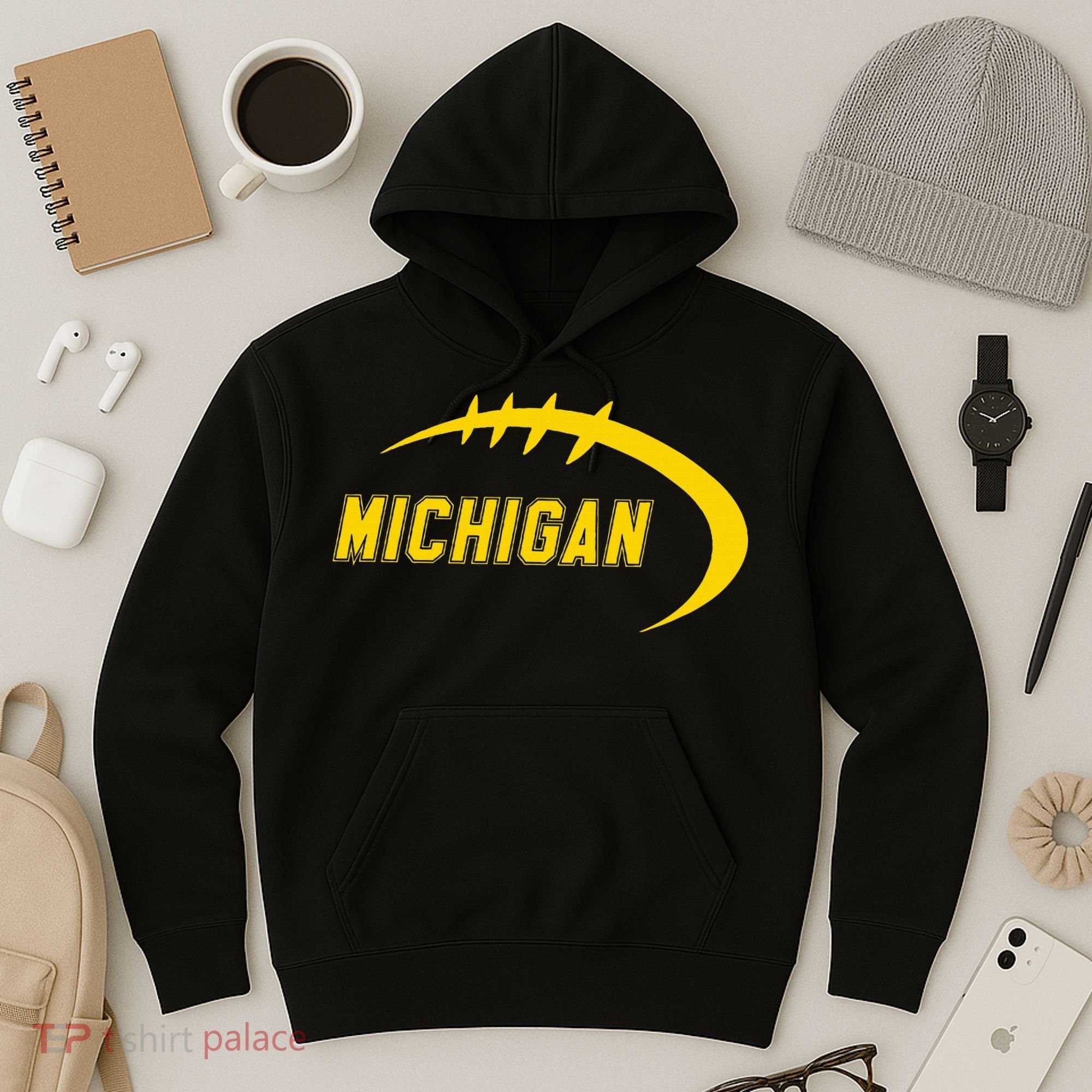 Michigan MI Throwback College Font Classic Hoodie
