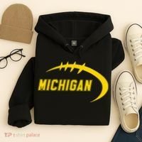 Michigan MI Throwback College Font Classic Hoodie thumb 4