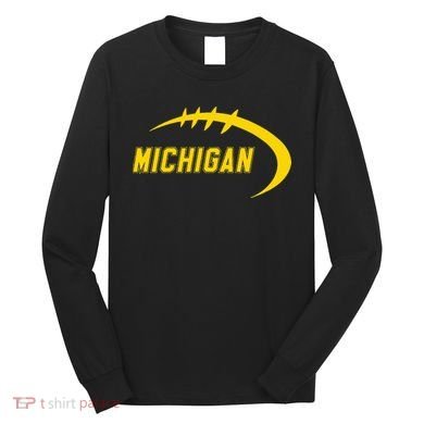 Michigan MI Throwback College Font Classic Long Sleeve Shirt
