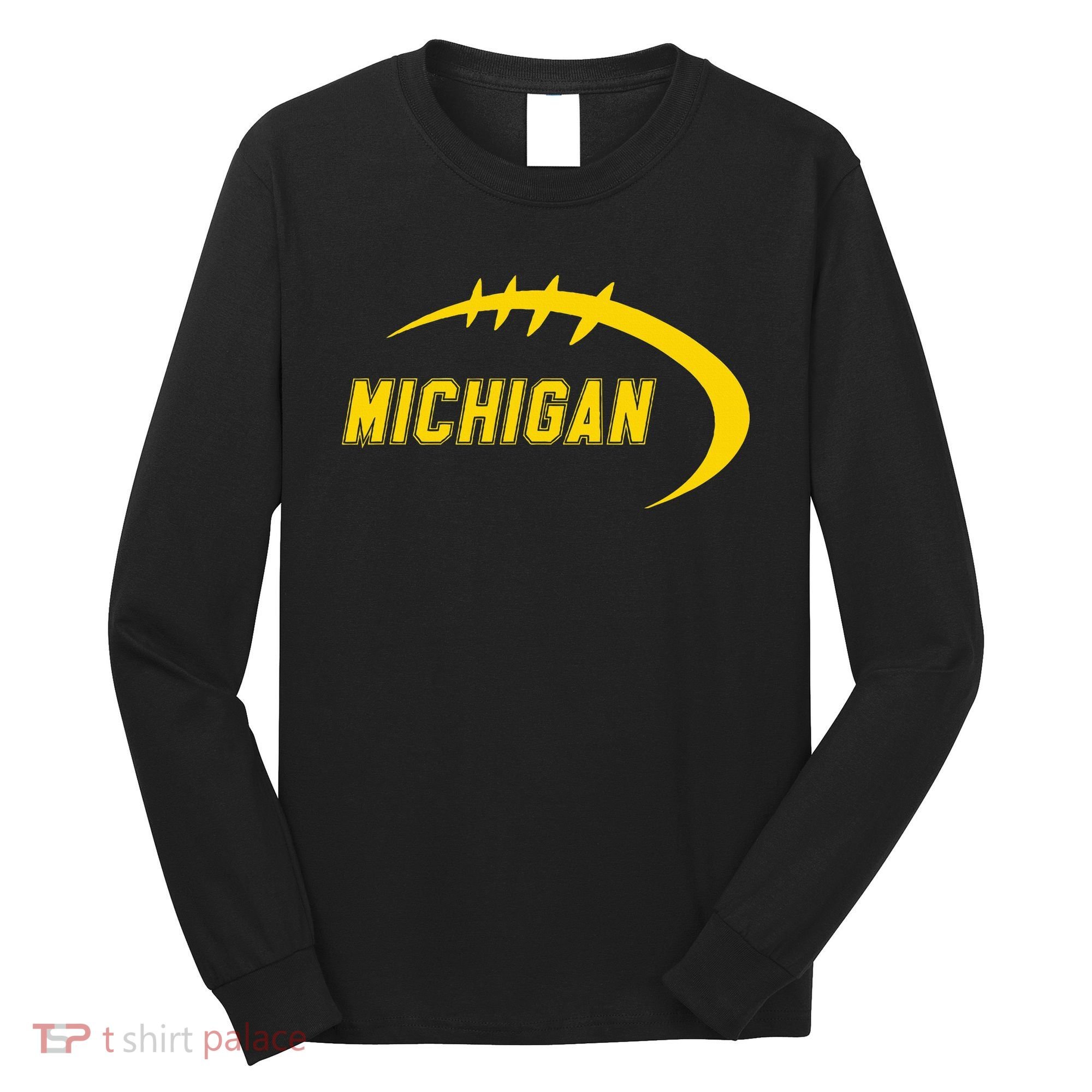 Michigan MI Throwback College Font Classic Long Sleeve Shirt