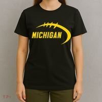 Michigan MI Throwback College Font Classic T-Shirt thumb 4