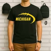 Michigan MI Throwback College Font Classic T-Shirt thumb 6