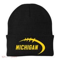 Michigan MI Throwback College Font Classic Beanie thumb 0
