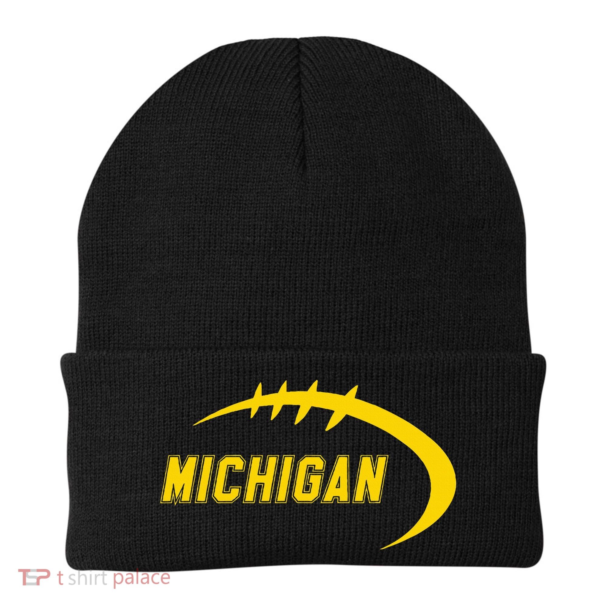 Michigan MI Throwback College Font Classic Beanie