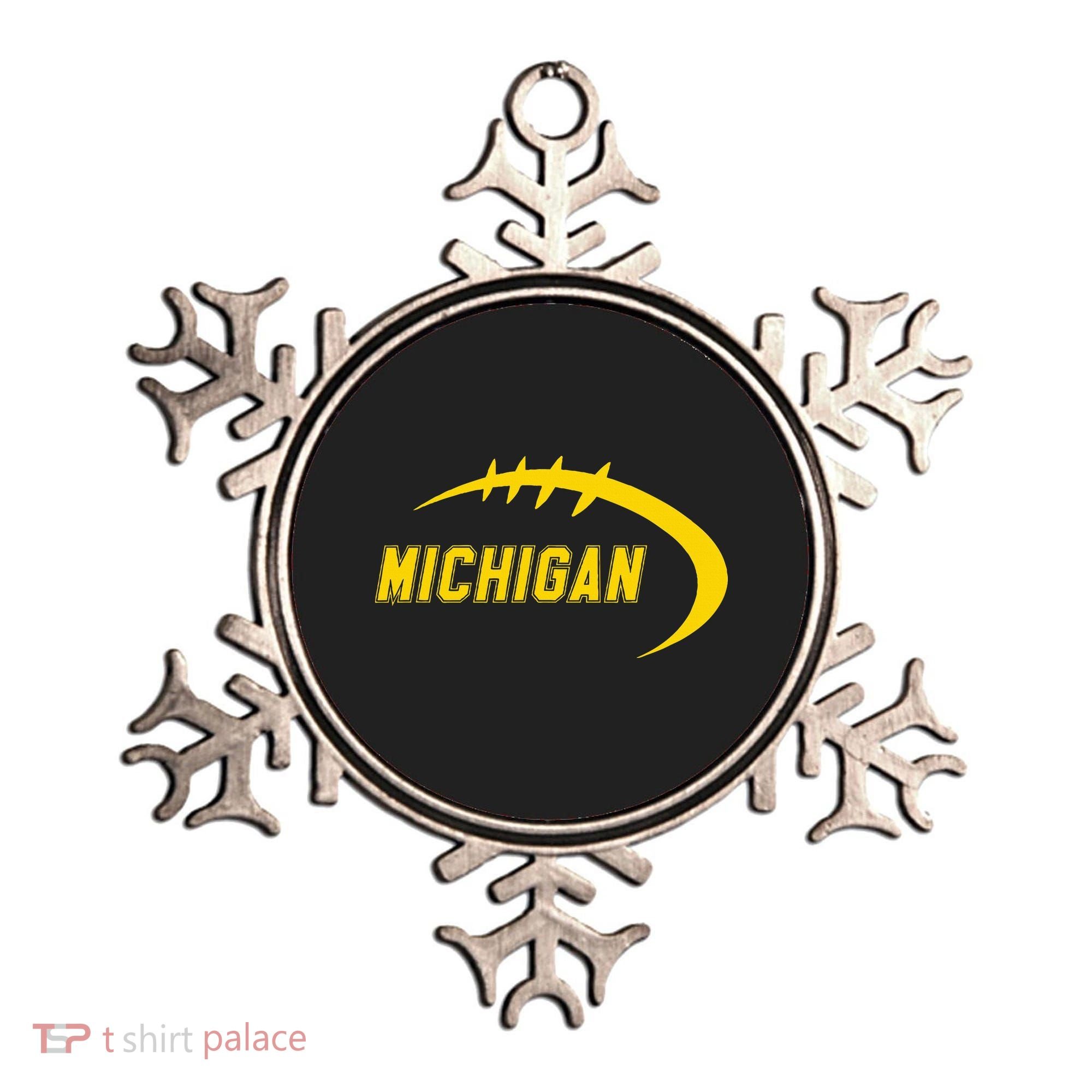 Michigan MI Throwback College Font Classic Ornament