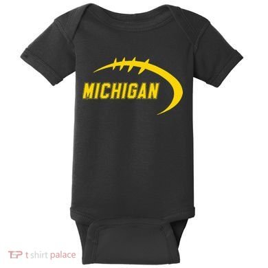 Michigan MI Throwback College Font Classic Baby Bodysuit