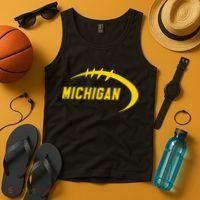 Michigan MI Throwback College Font Classic Tank Top thumb 4