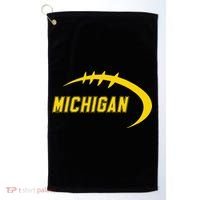 Michigan MI Throwback College Font Classic Golf Towel thumb 0