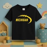 Michigan MI Throwback College Font Classic Toddler T-Shirt thumb 3