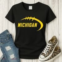 Michigan MI Throwback College Font Classic Women's T-Shirt thumb 3