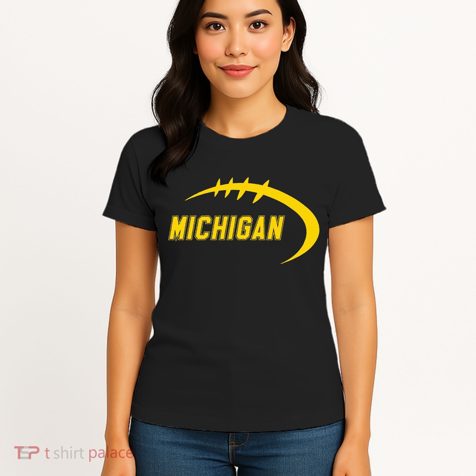 Michigan MI Throwback College Font Classic Women's T-Shirt