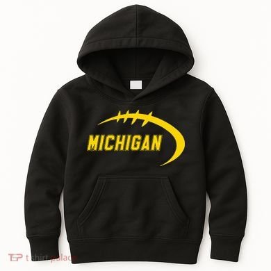 Michigan MI Throwback College Font Classic Kids Hoodie