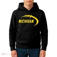 Michigan MI Throwback College Font Classic Kids Hoodie thumb 4