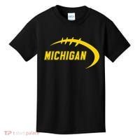 Michigan MI Throwback College Font Classic Kids T-Shirt thumb 0