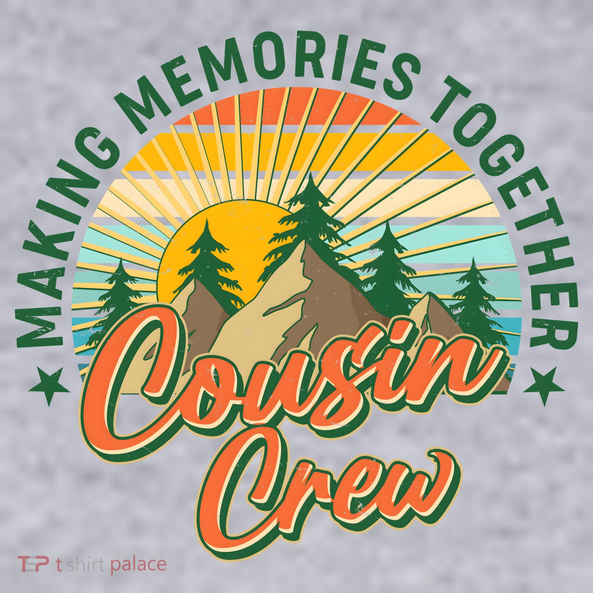 Making Memories Together Cousin Crew Women's Racerback Cropped Tank