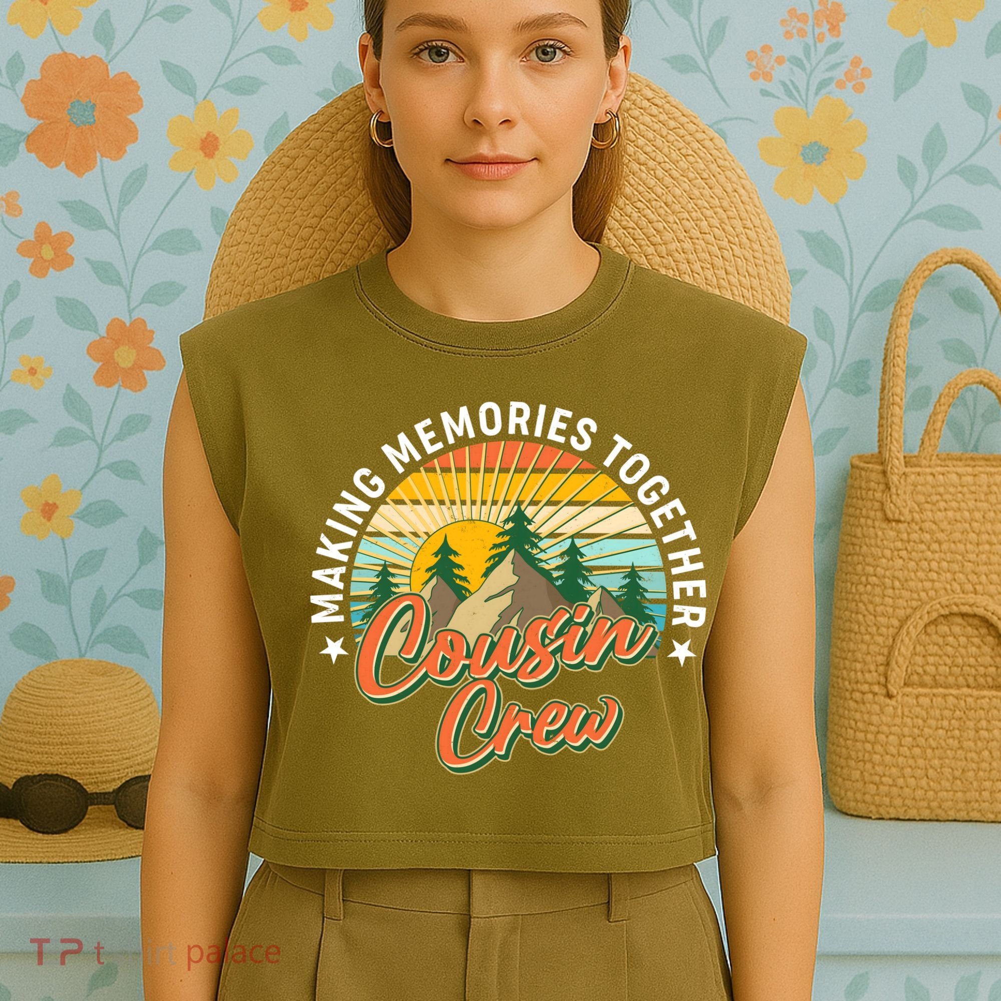 Making Memories Together Cousin Crew Garment-Dyed Women's Muscle Tee