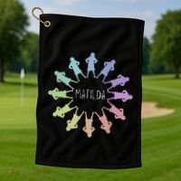 Matilda Musical Theatre Gradient Colour Circle Golf Towel thumb 1
