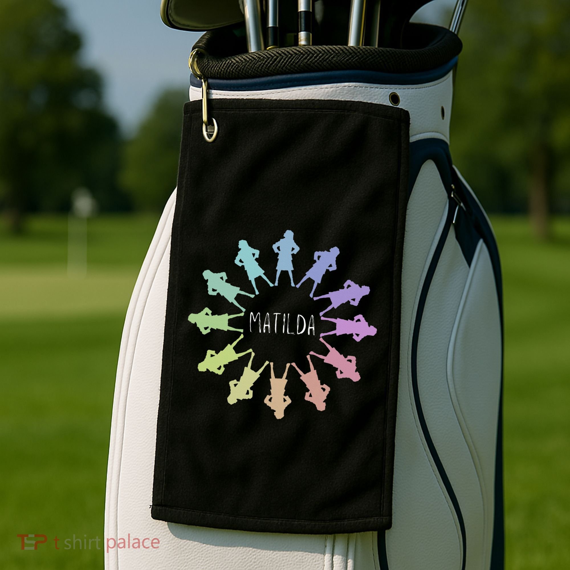 Matilda Musical Theatre Gradient Colour Circle Golf Towel
