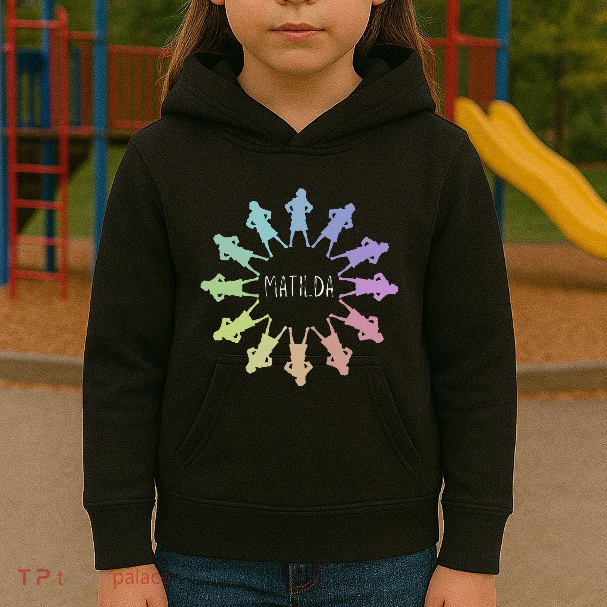 Matilda Musical Theatre Gradient Colour Circle Kids Hoodie