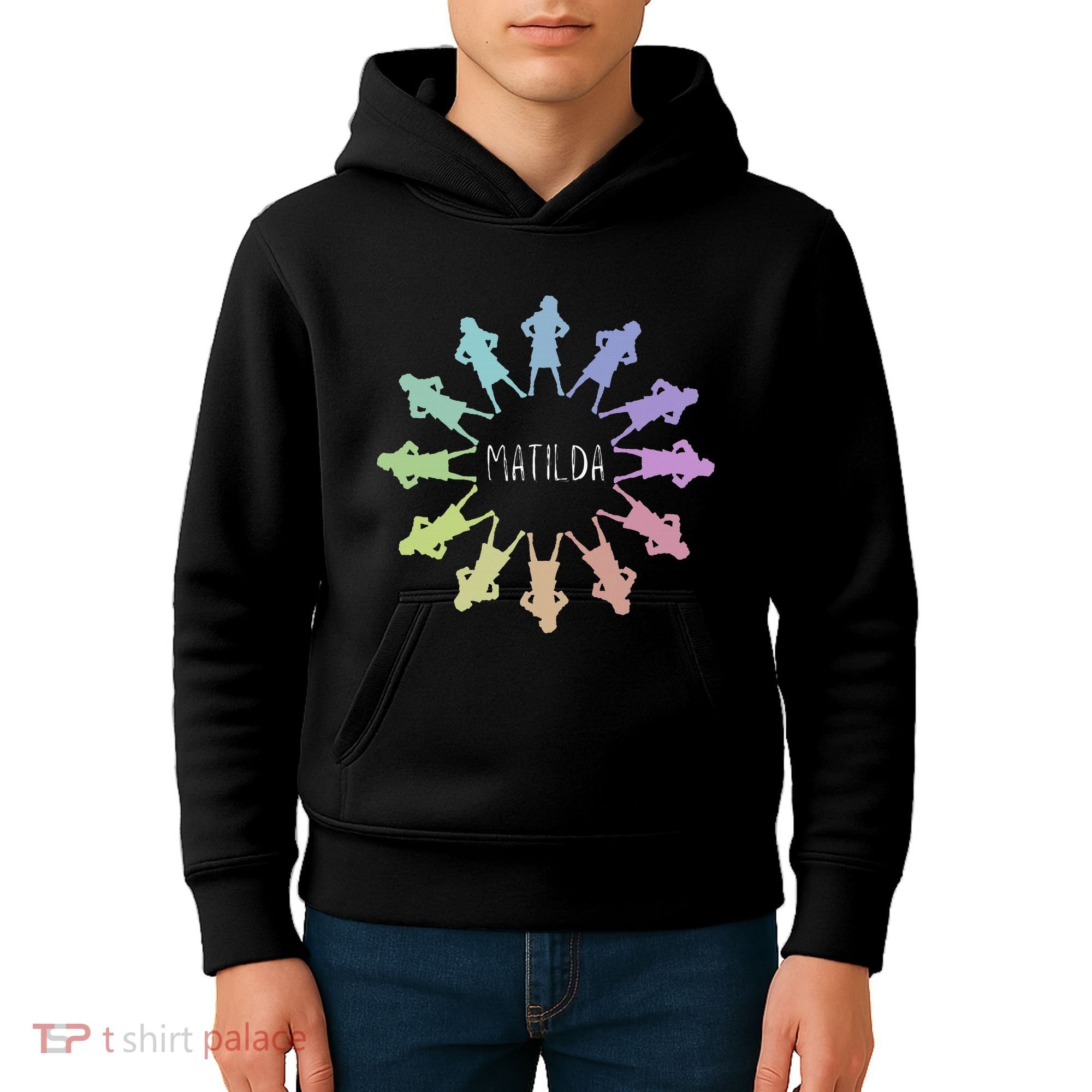Matilda Musical Theatre Gradient Colour Circle Kids Hoodie