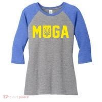 Muga Make Ukraine Great Again Women's Tri-Blend 3/4-Sleeve Raglan Shirt thumb 0