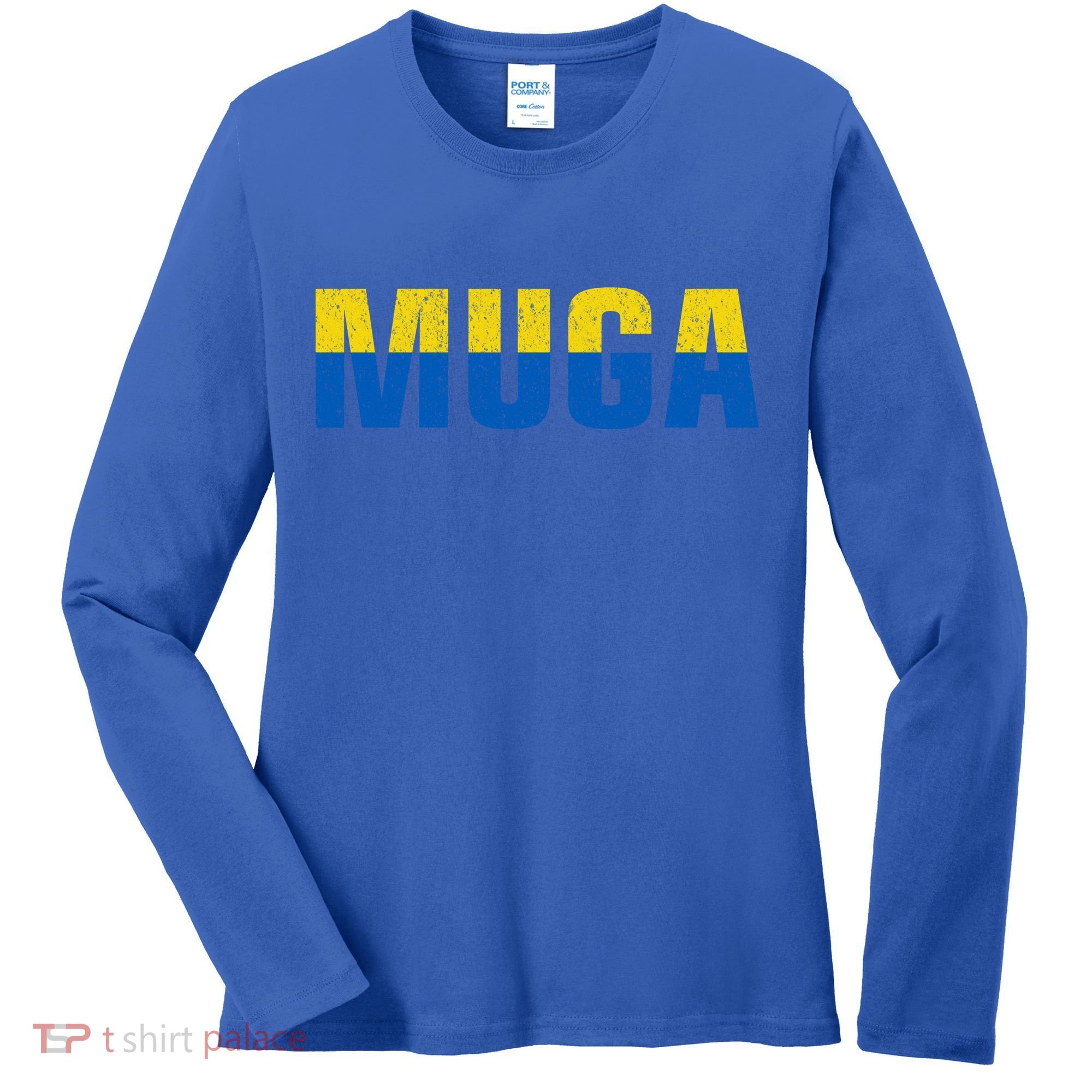 Muga Make Ukraine Great Again Ukraine Flag Women's Long Sleeve Shirt