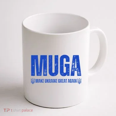 Muga Make Ukraine Great Again Support Coffee Mug back