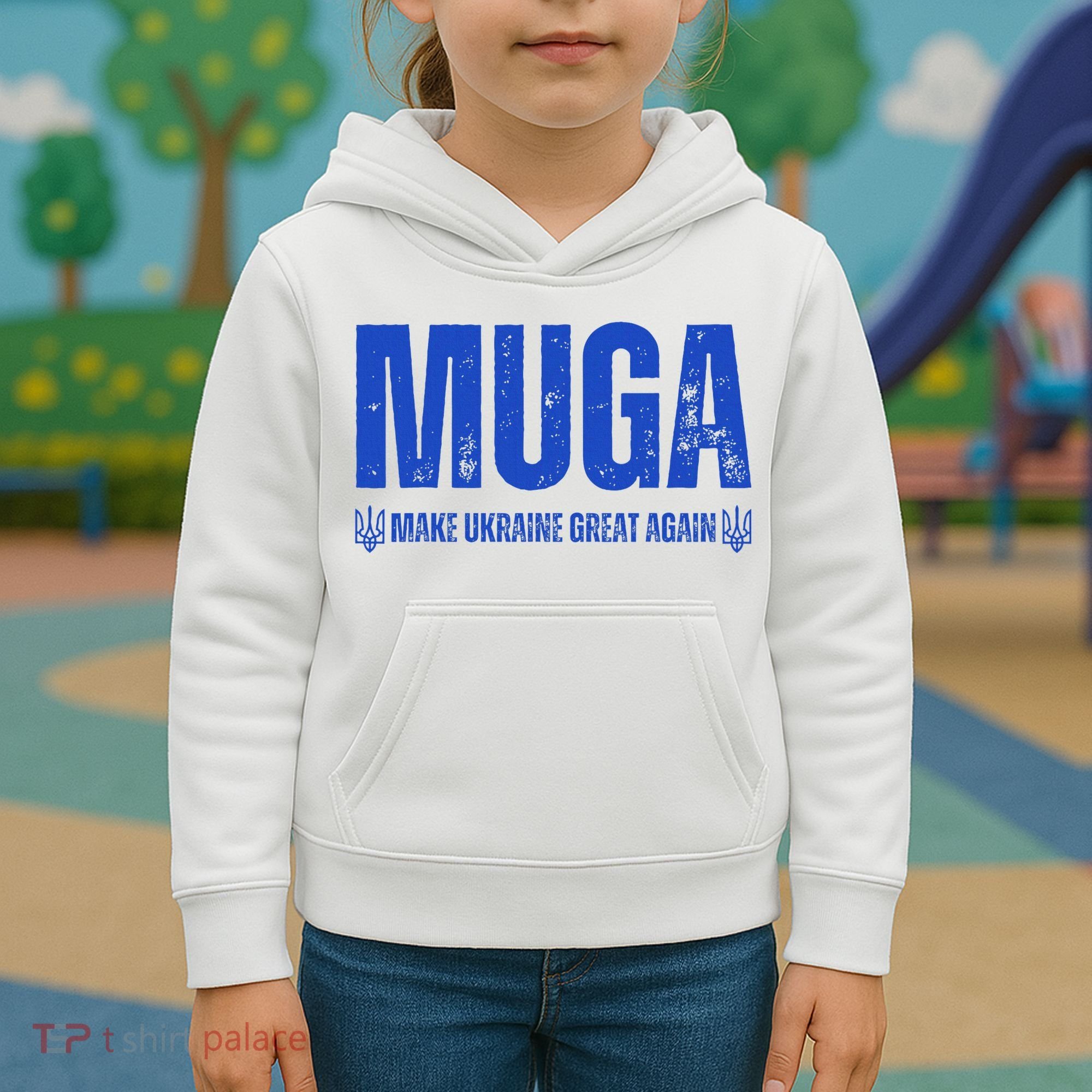 Muga Make Ukraine Great Again Support Kids Hoodie