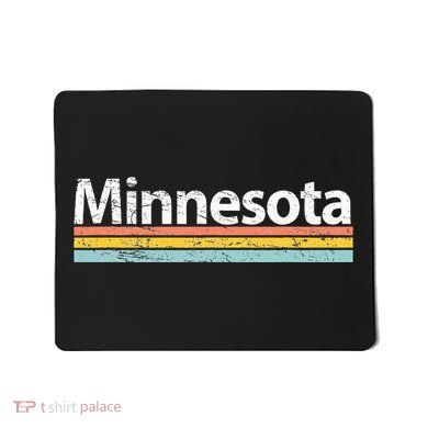 Minnesota Mn Vintage Worn Design Retro Stripes Classic Mousepad