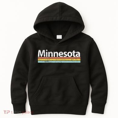 Minnesota Mn Vintage Worn Design Retro Stripes Classic Kids Hoodie