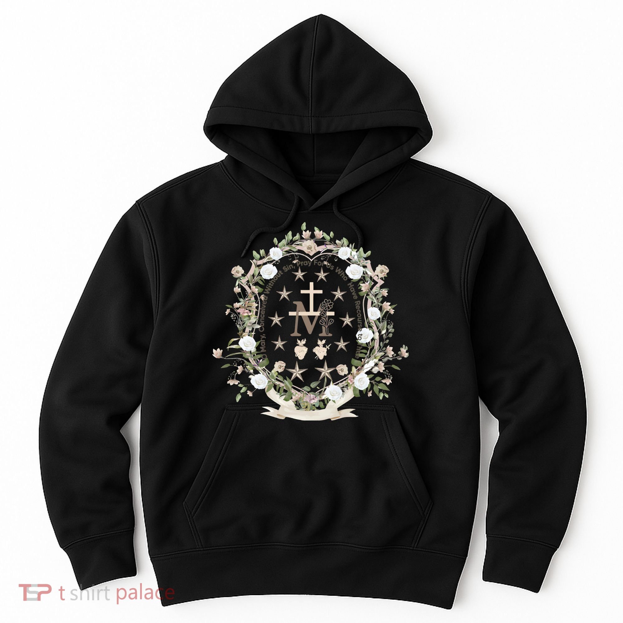 Marian Medal Virgin Mary Marian Cross Hoodie