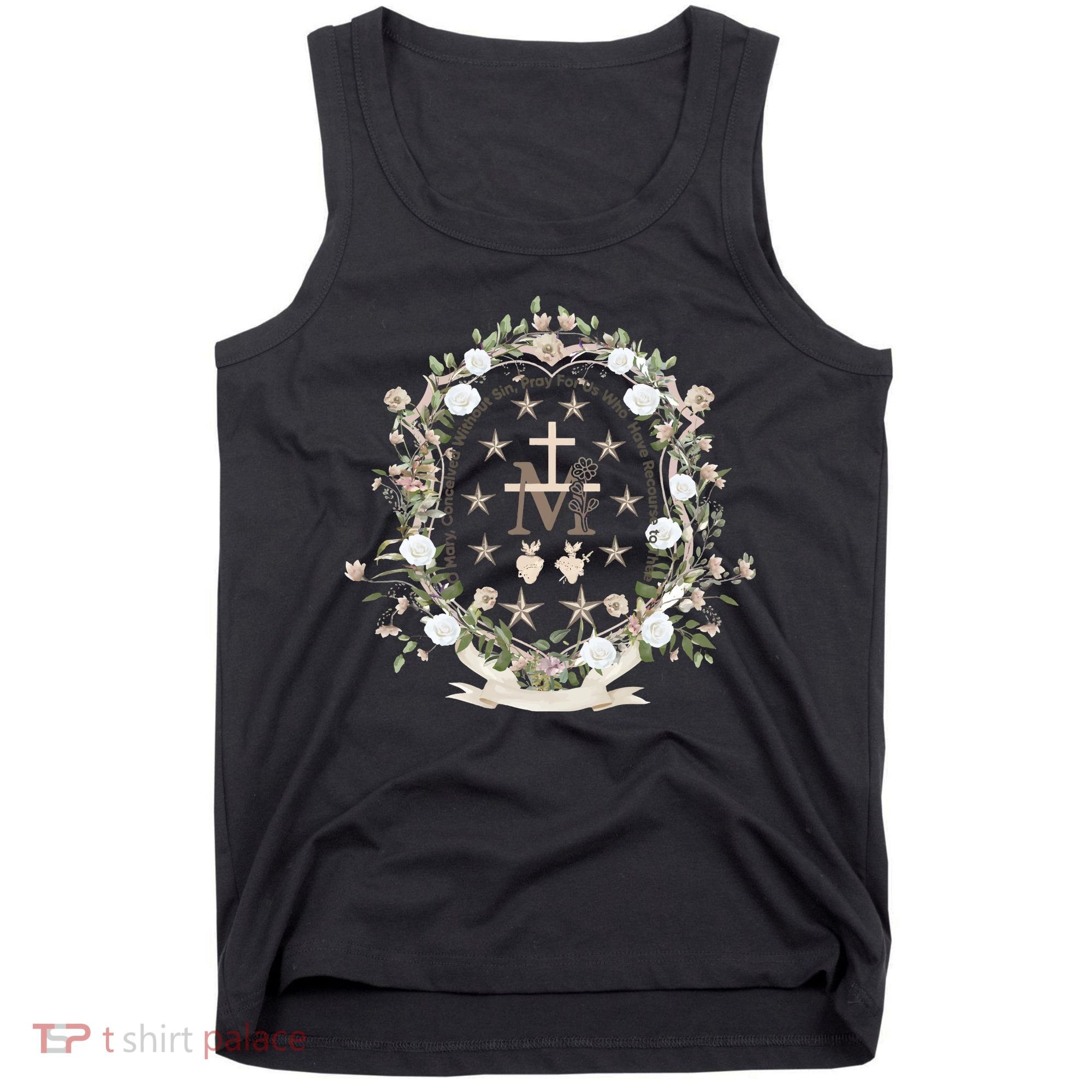 Marian Medal Virgin Mary Marian Cross Tank Top