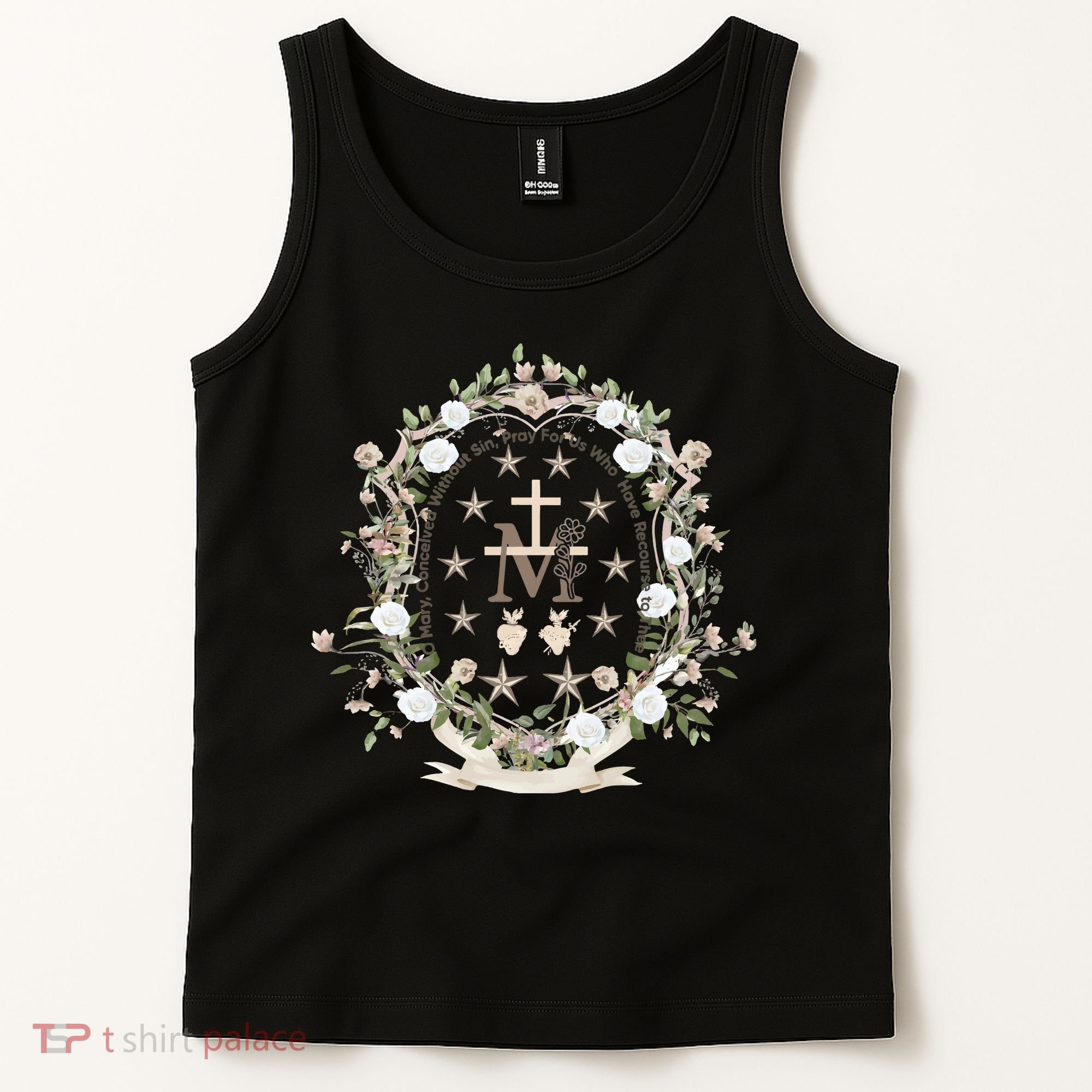 Marian Medal Virgin Mary Marian Cross Tank Top