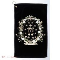 Marian Medal Virgin Mary Marian Cross Golf Towel thumb 0