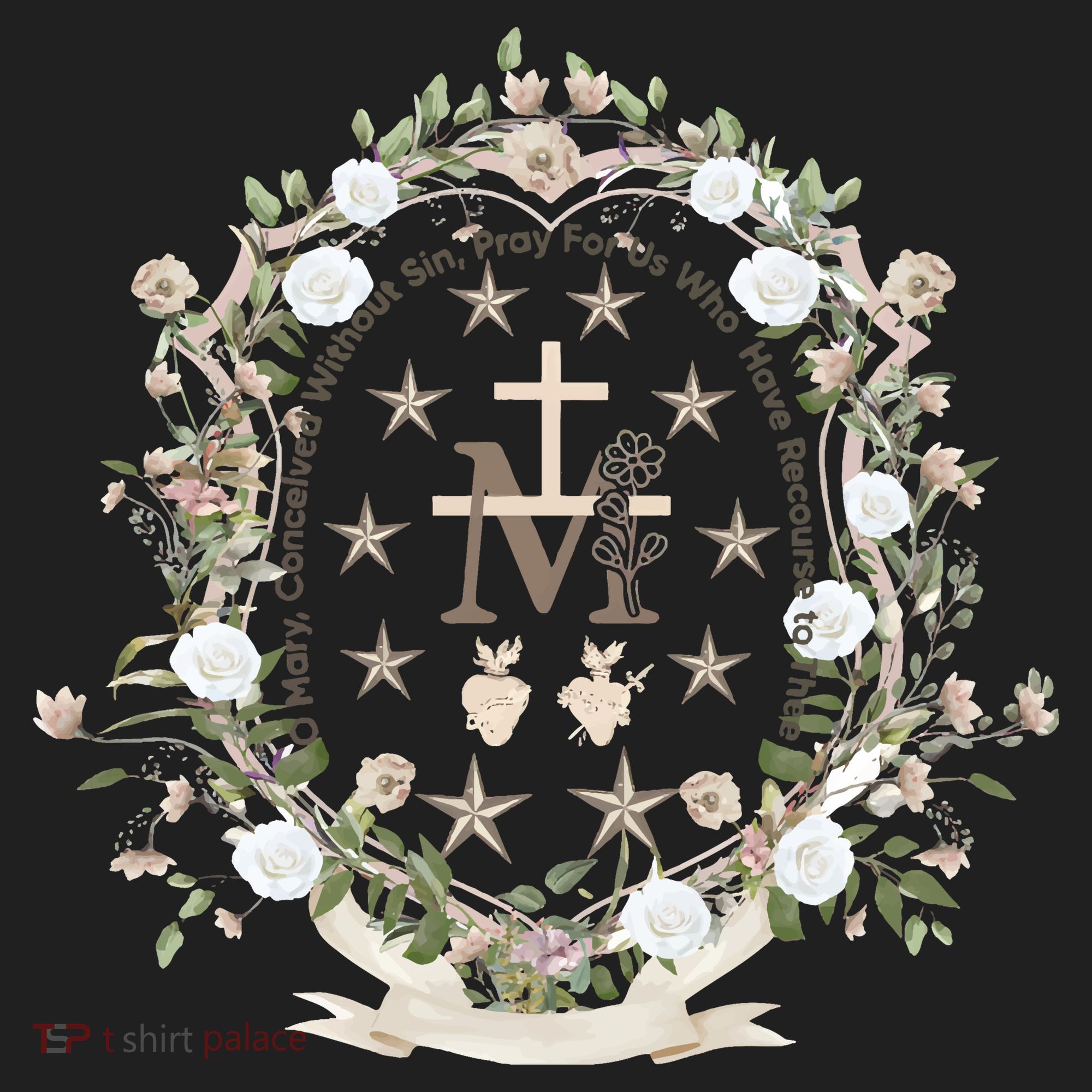 Marian Medal Virgin Mary Marian Cross Golf Towel