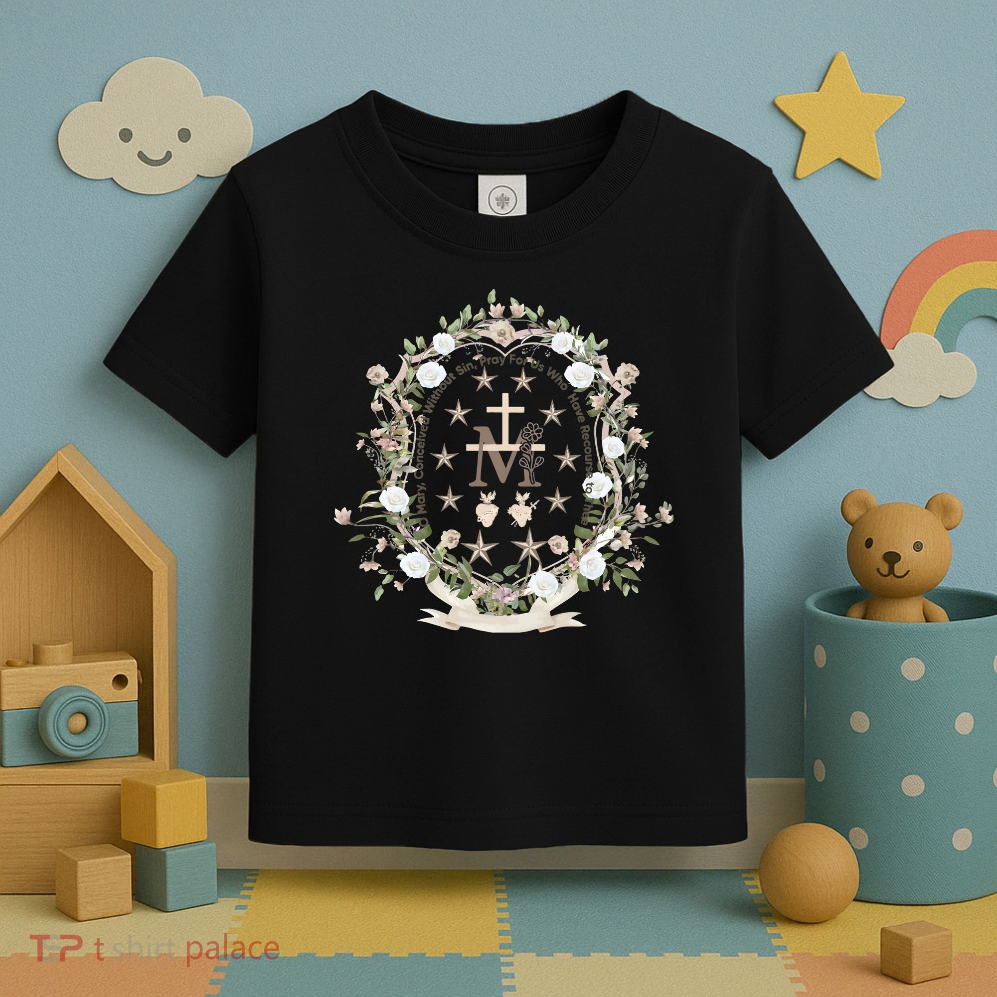 Marian Medal Virgin Mary Marian Cross Toddler T-Shirt