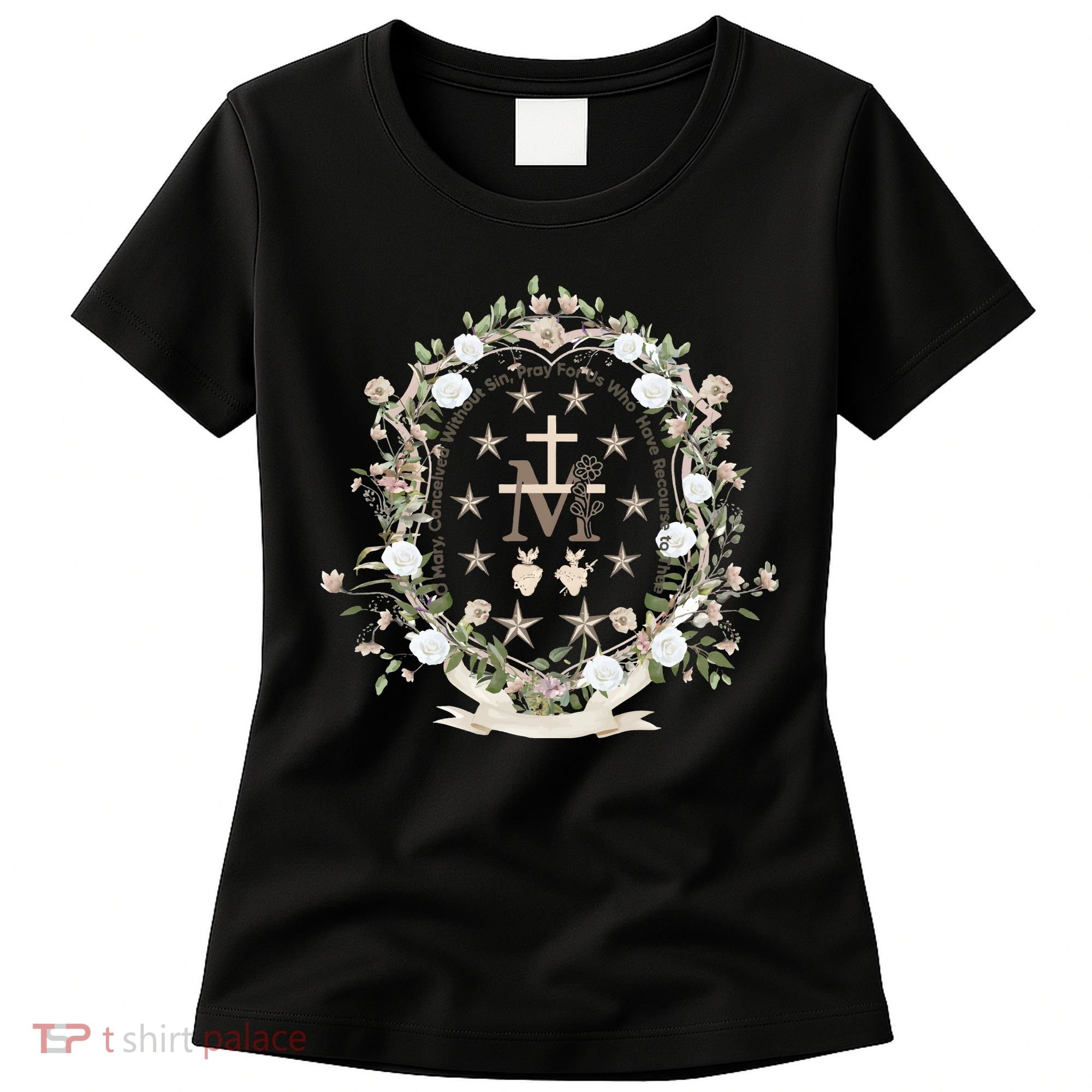 Marian Medal Virgin Mary Marian Cross Women's T-Shirt