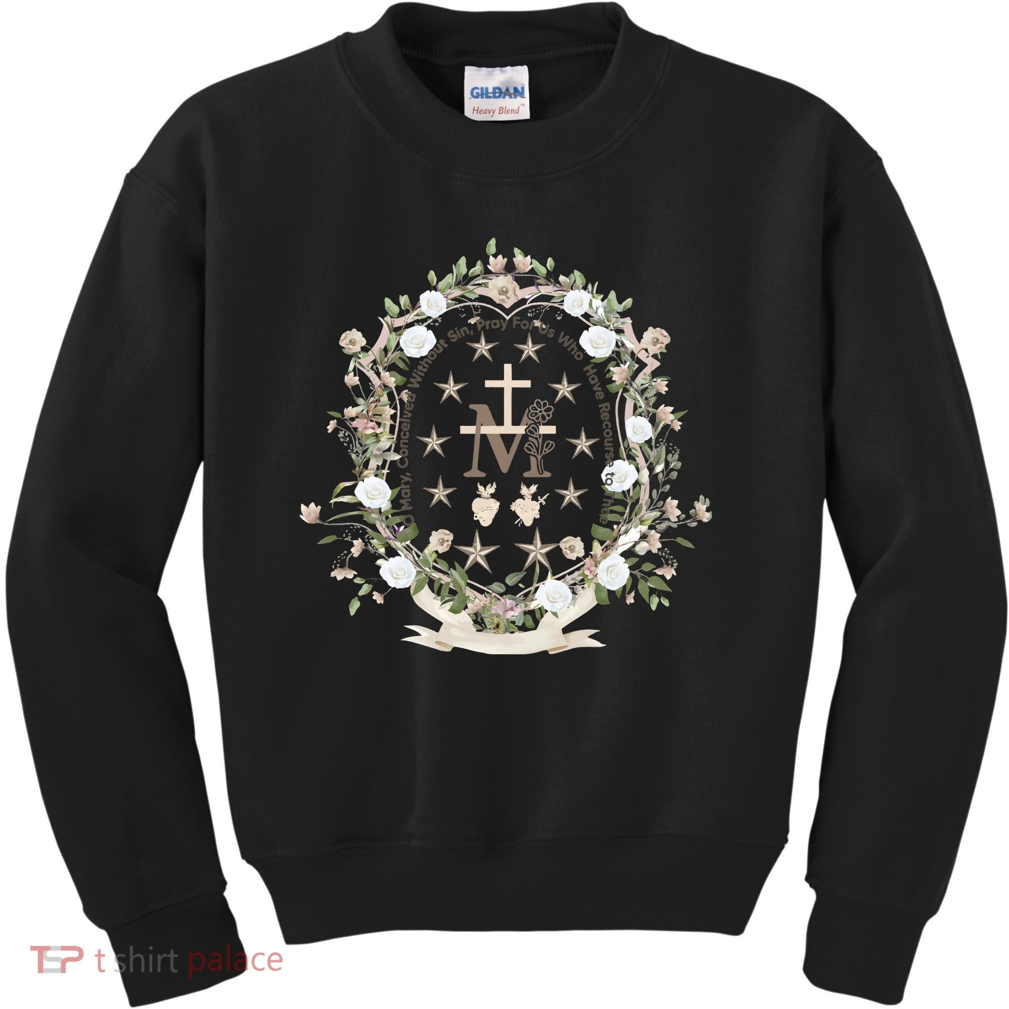 Marian Medal Virgin Mary Marian Cross Kids Sweatshirt