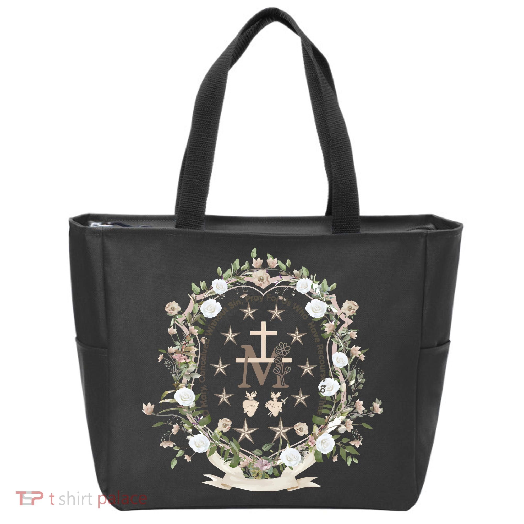 Marian Medal Virgin Mary Marian Cross Tote Bag