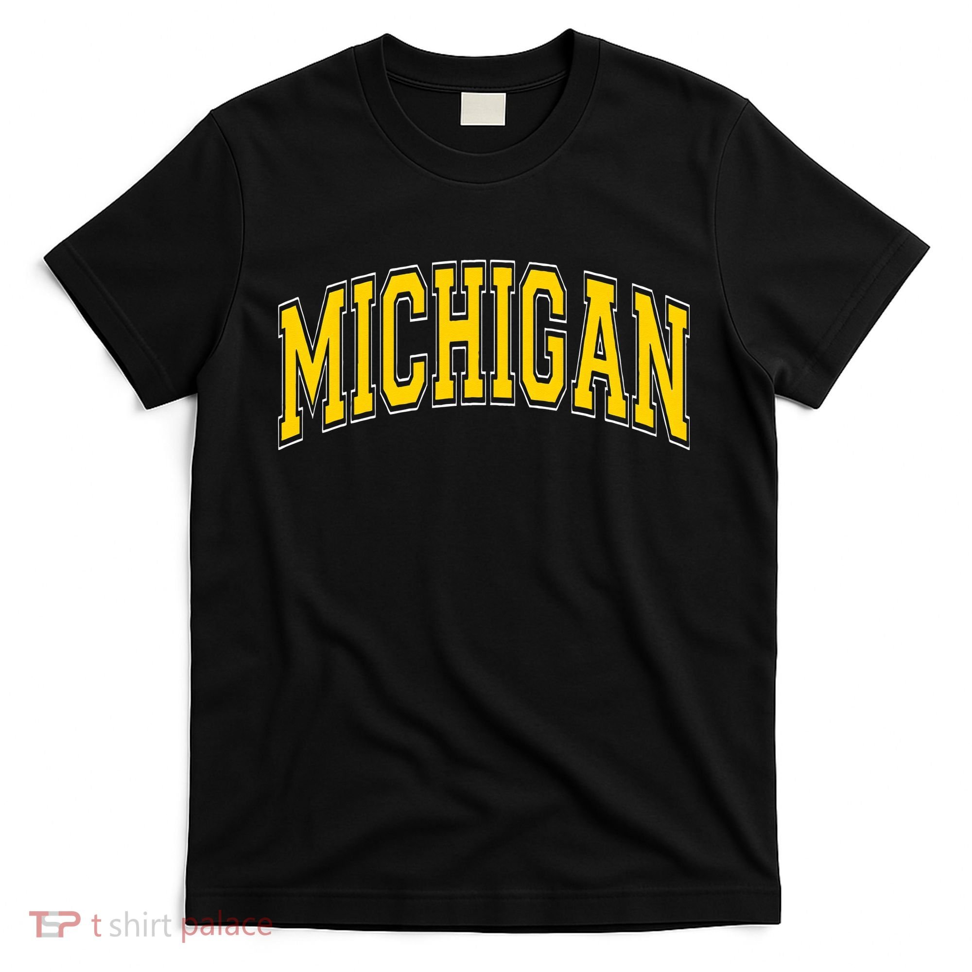 Michigan MI VintageStyle Maize Font T-Shirt
