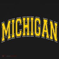 Michigan MI VintageStyle Maize Font T-Shirt thumb 7