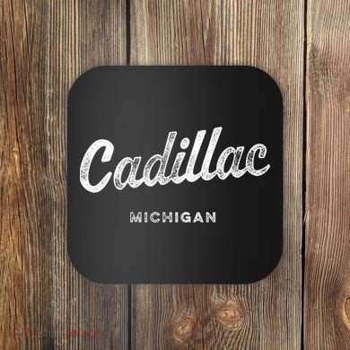 Michigan Mi Vintage Athletic Sports Script Coaster