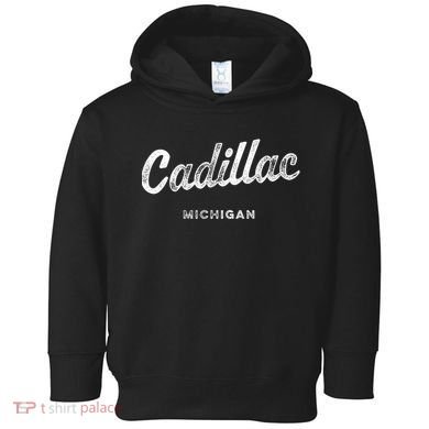 Michigan Mi Vintage Athletic Sports Script Toddler Hoodie