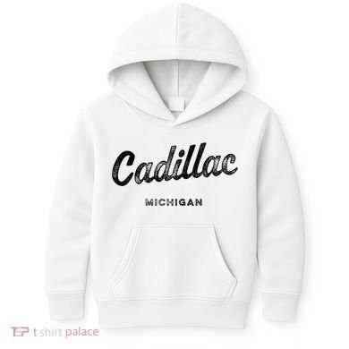 Michigan Mi Vintage Athletic Sports Script Kids Hoodie