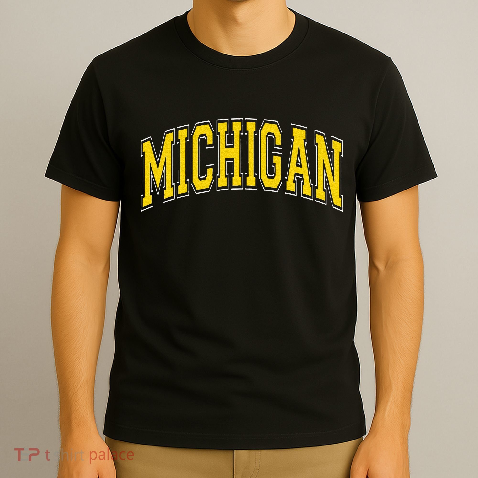 Michigan Mi Vintagestyle Maize Font T-Shirt