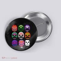 Masks Mexican Wrestling Mask Button thumb 0